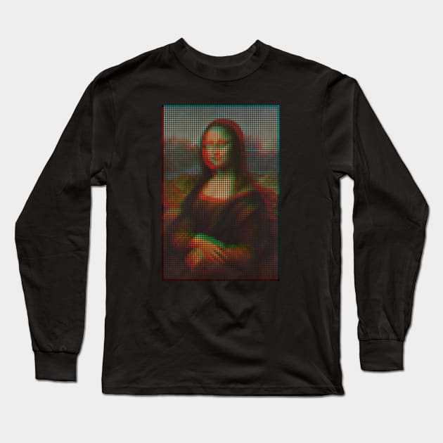 Mona Lisa Dot Matrix Print Shake [Rx-tp] Long Sleeve T-Shirt by Roufxis